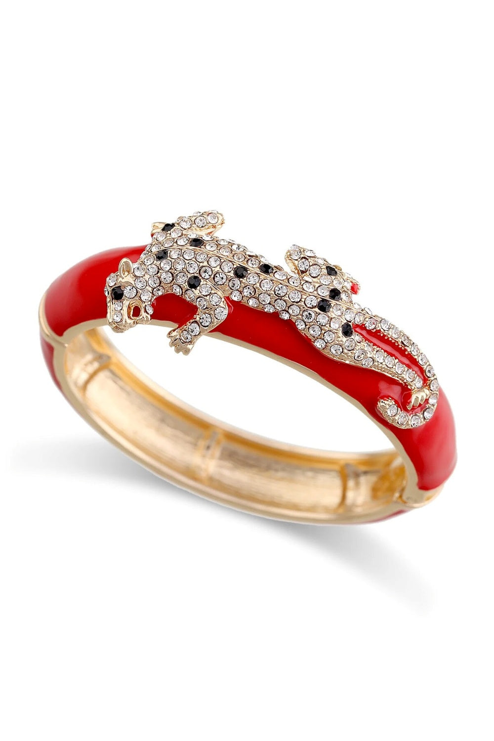 A LIL LEOPARD GOES A LONG WAY BANGLE RED