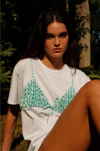 BEACHED TEE TURQUOISE
