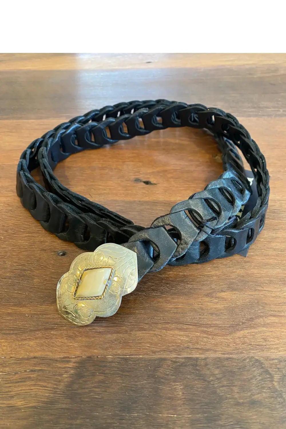 CASABLANCA CHAIN LEATHER BELT BLACK
