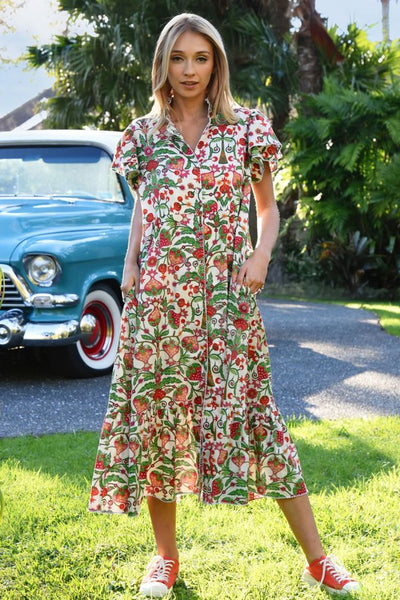 A LITTLE FLAIR MIDI DRESS