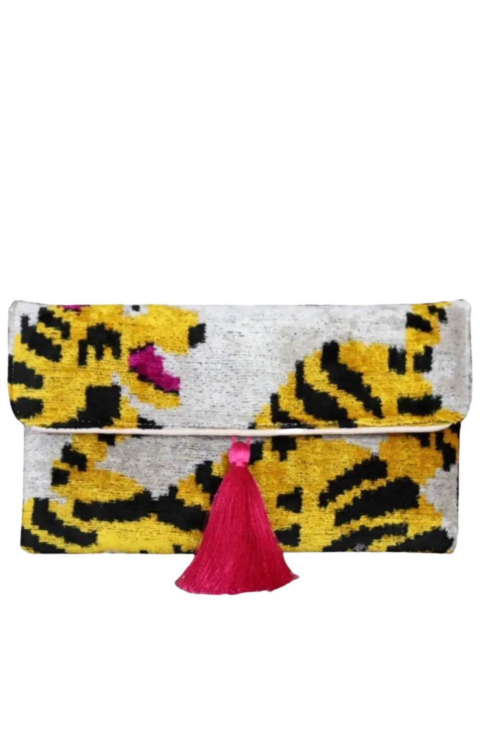 BIG CAT SILK VELVET IKAT CLUTCH