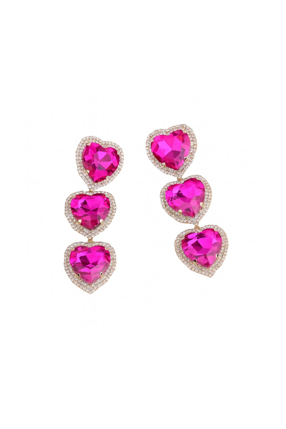 BIG LOVE EARRINGS HOT PINK
