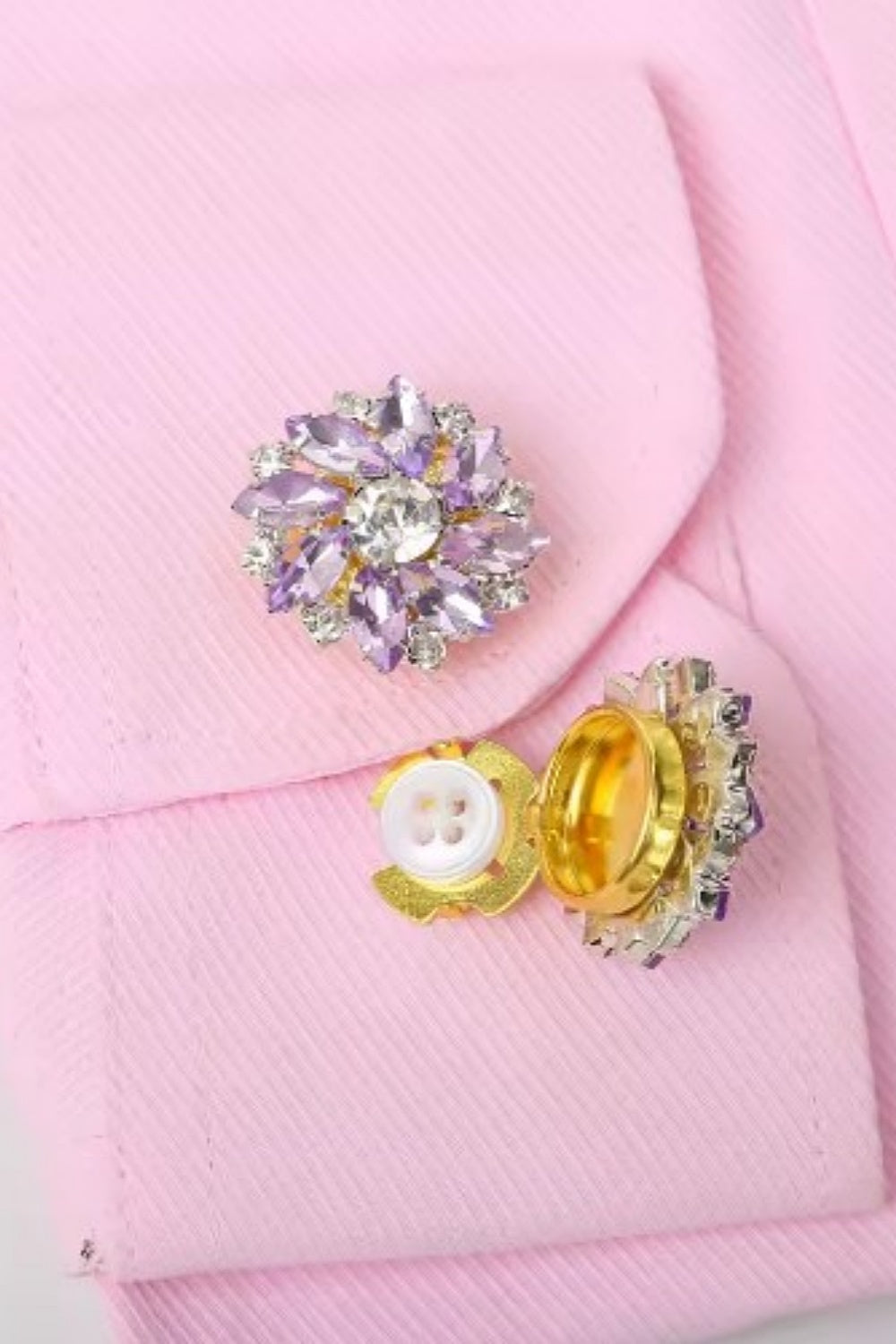 BLING BLING BUTTON COVERS LILAC