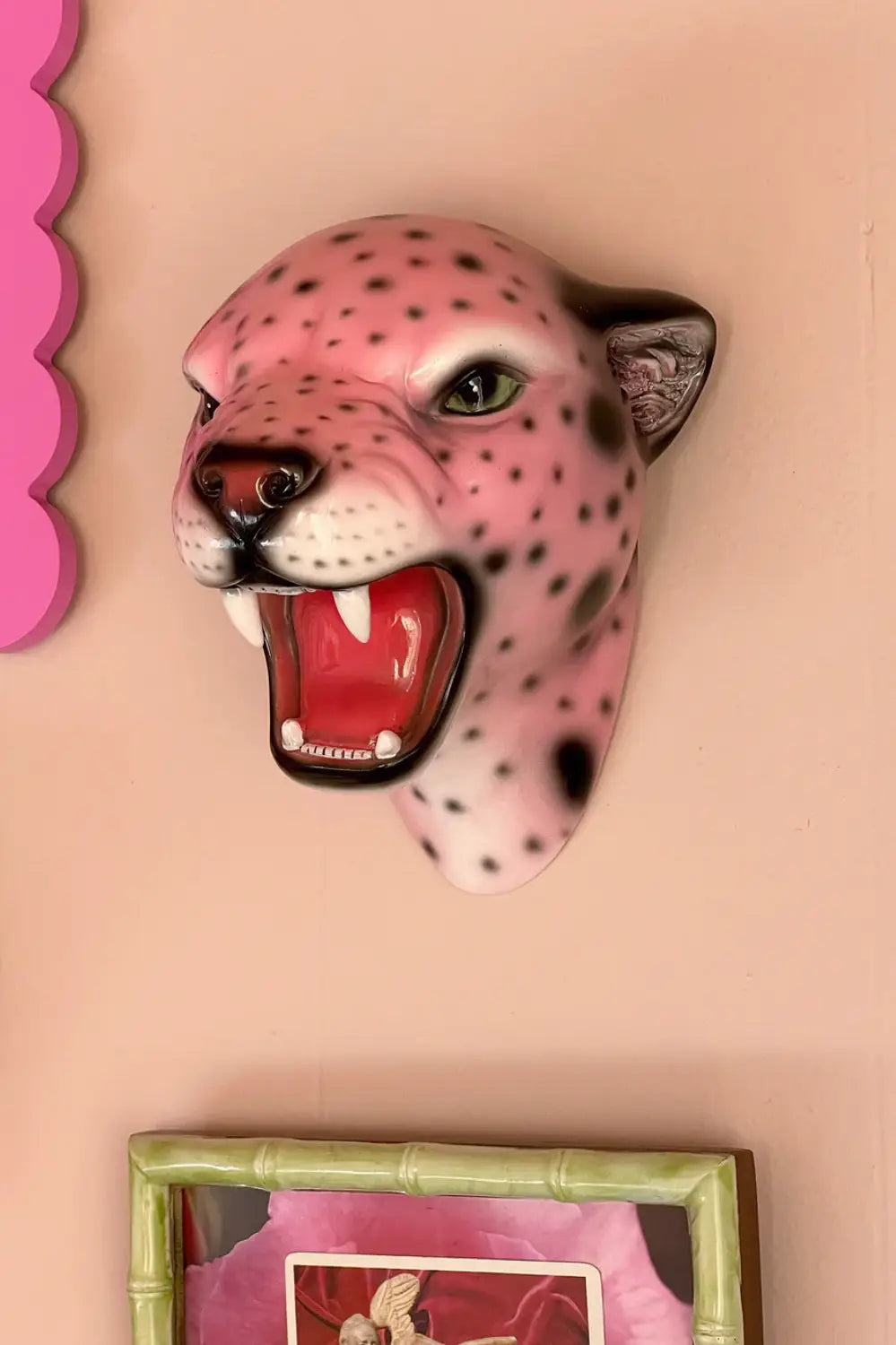 CANDY-ROSE THE PINK LEOPARD WALL MOUNTED HEAD (Copy)