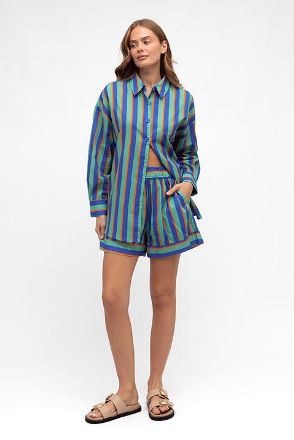 CANDY STRIPER SHIRT BLUE