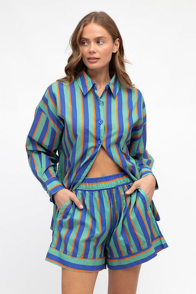 CANDY STRIPER SHIRT BLUE