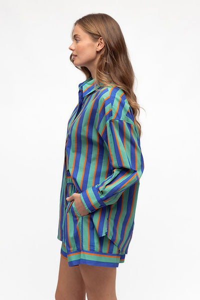 CANDY STRIPER SHIRT BLUE