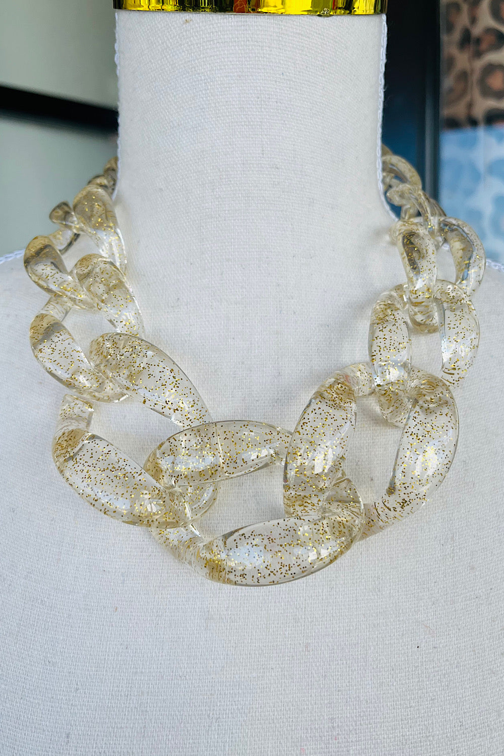 YOU'VE CHAINGED NECKLACE BRUSHED GOLD SPECKLE