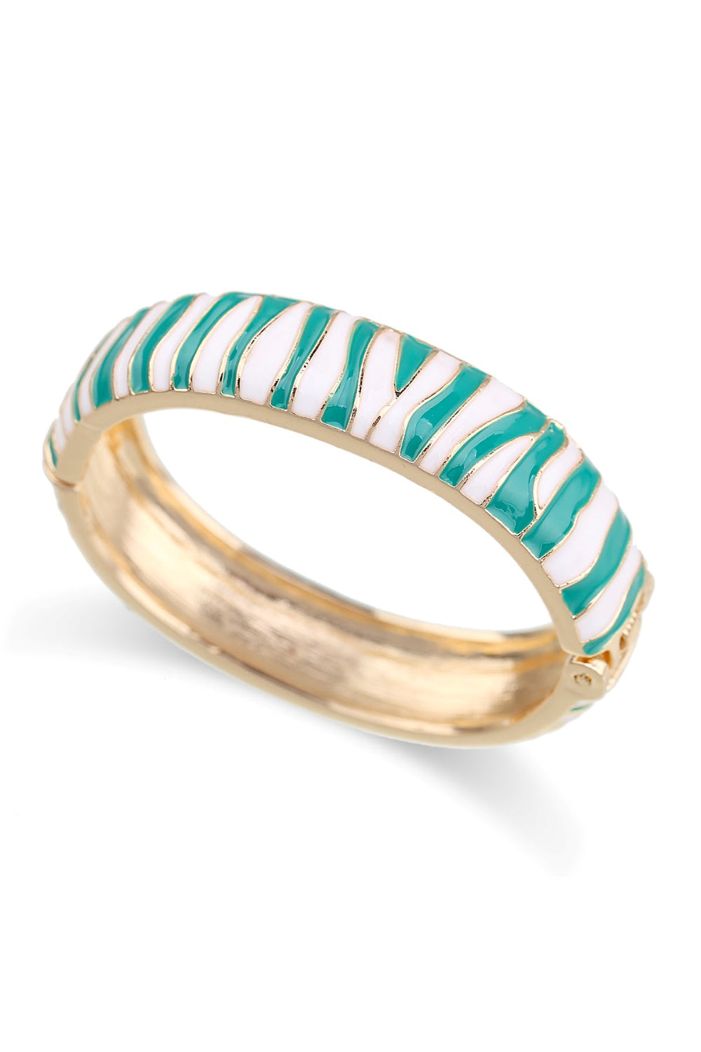 CHANGE YOUR STRIPES BANGLE TURQUOISE & WHITE