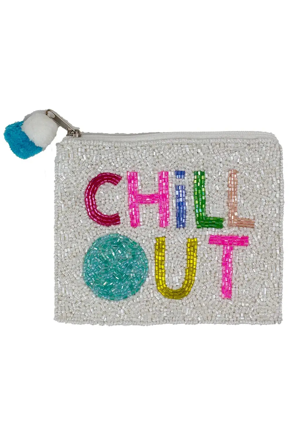 CHILL OUT BEADED COIN PURSE