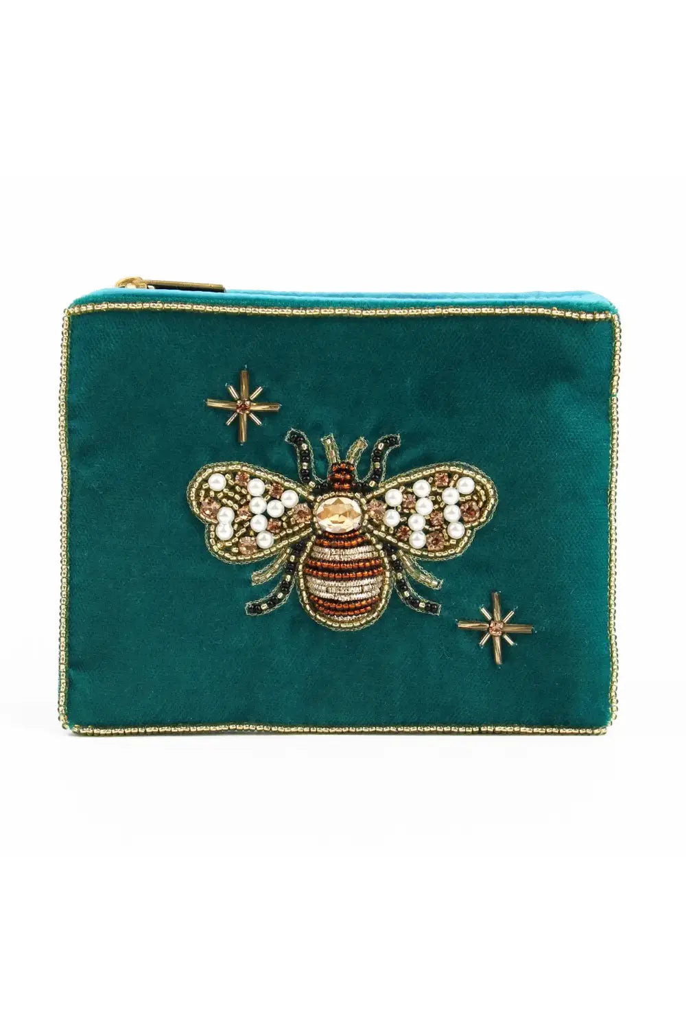 VELVET COIN PURSE BEES