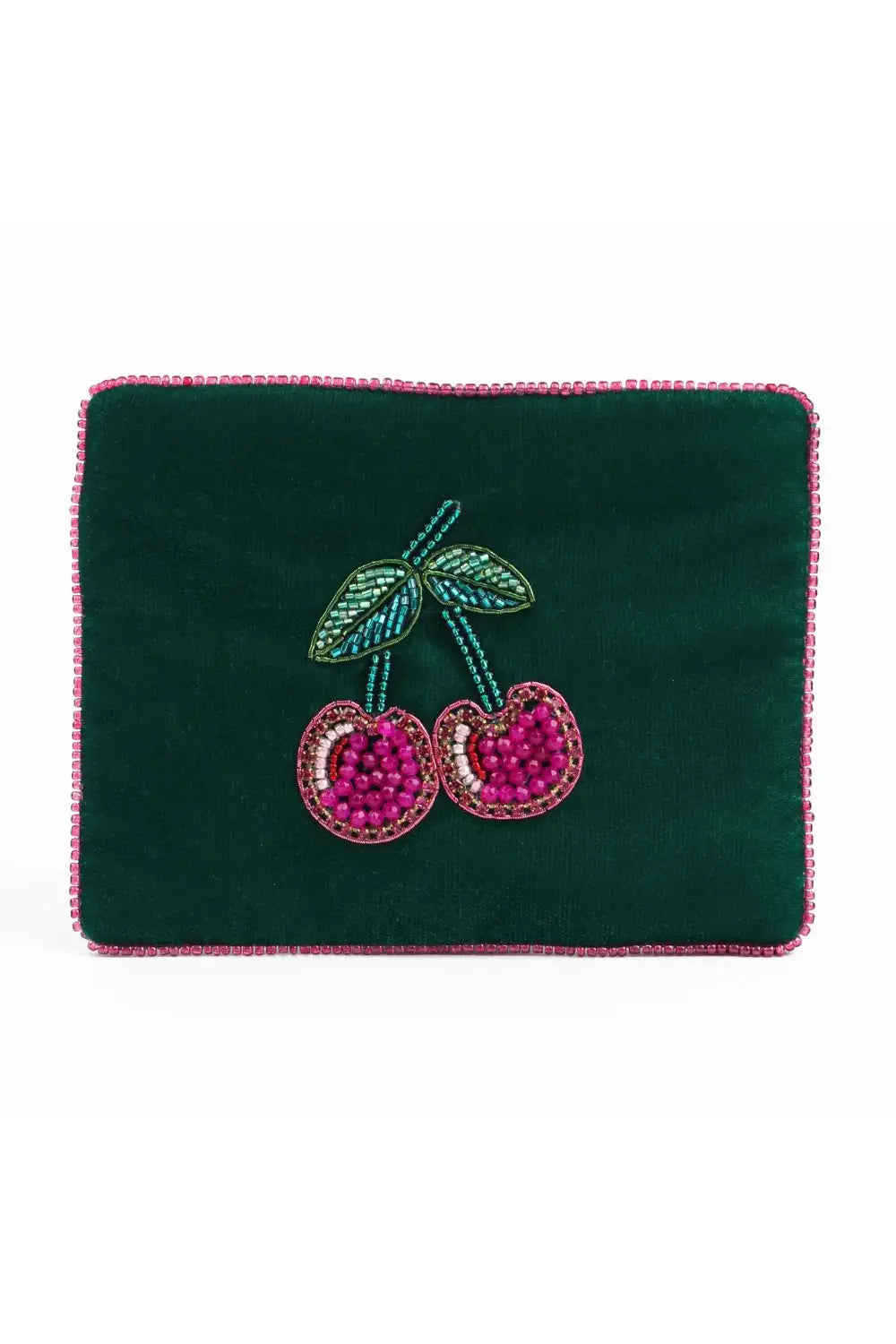 VELVET COIN PURSE CHERRIES