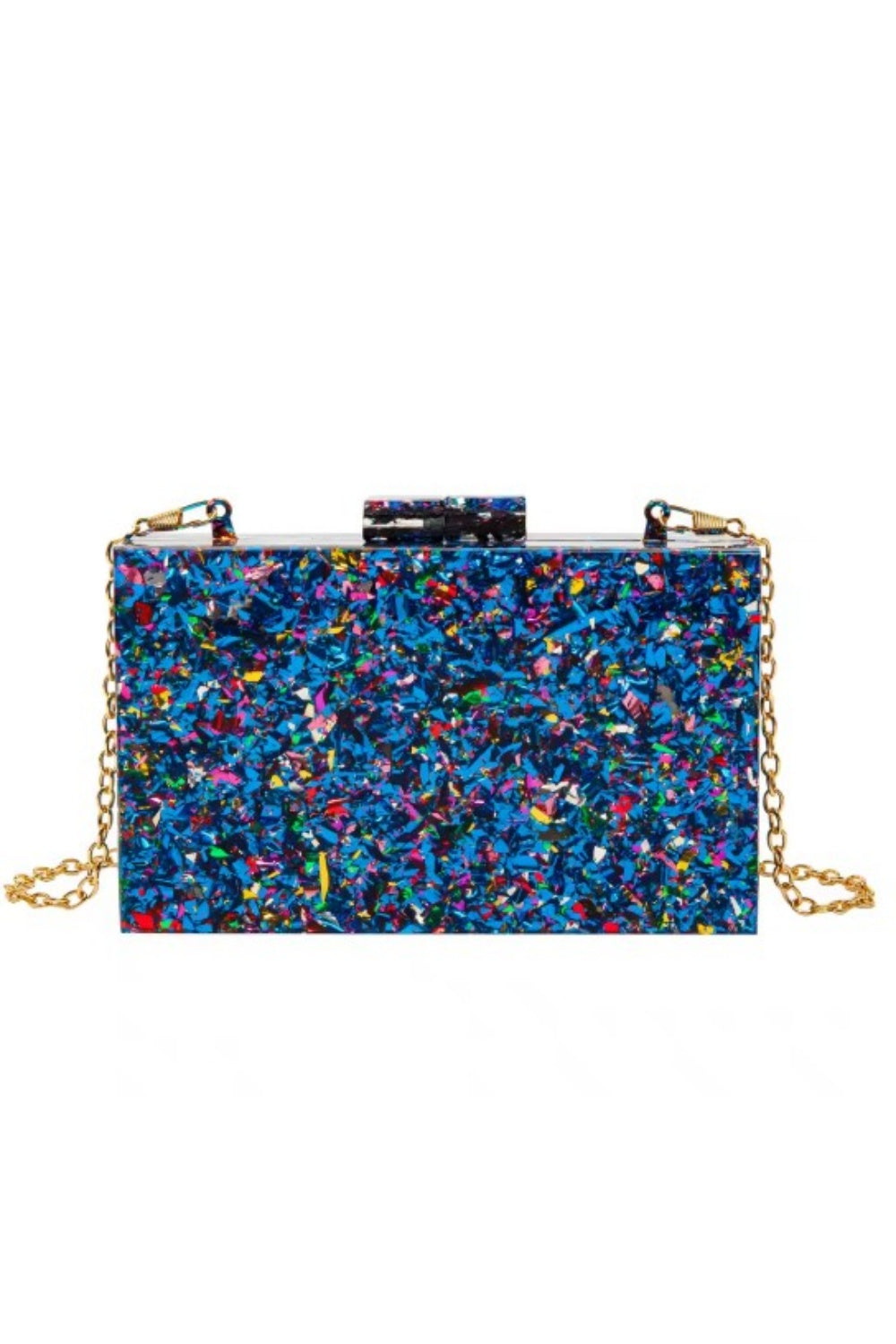 CONFETTI CLUTCH BLUE MULTI