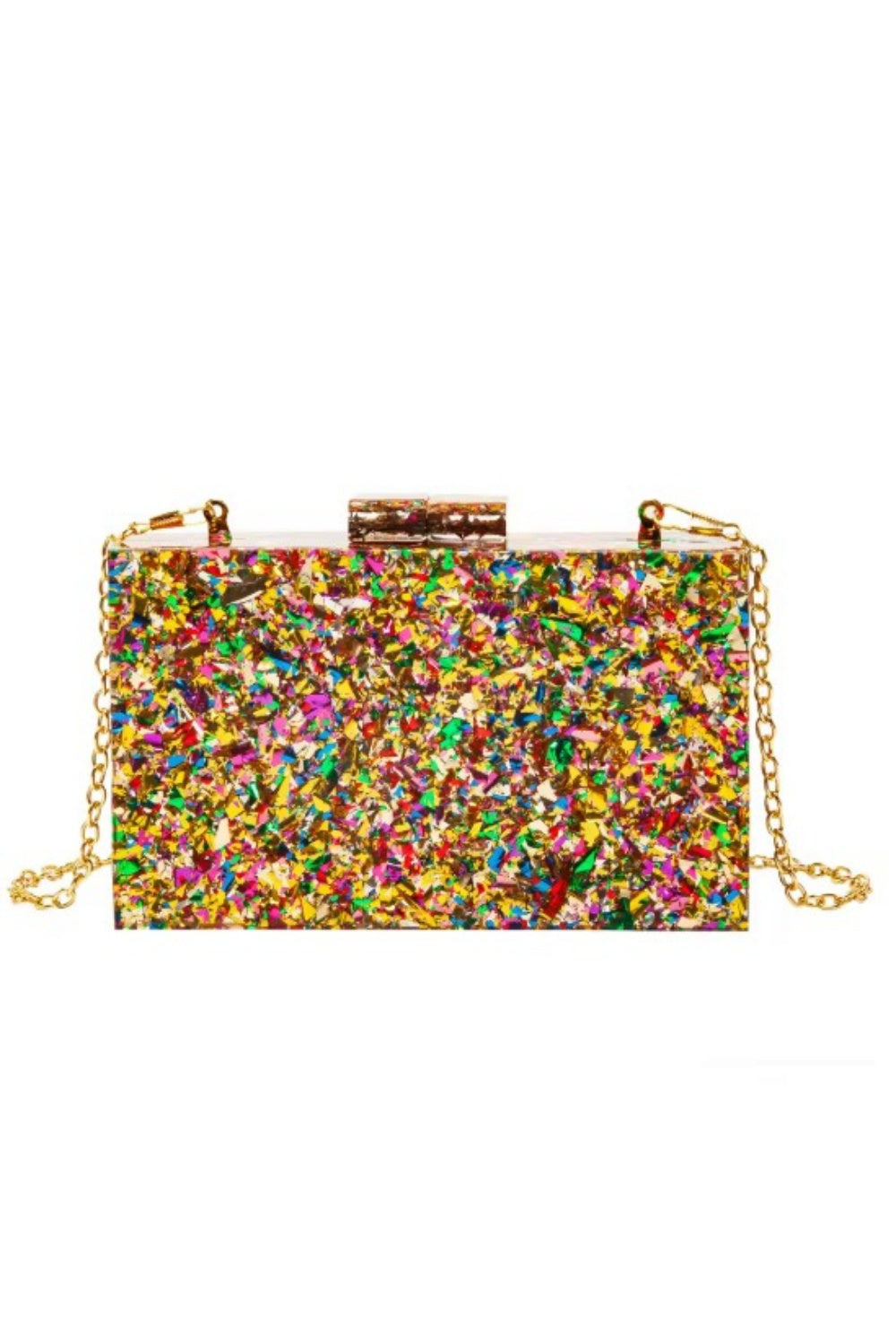 CONFETTI CLUTCH GOLD MULTI