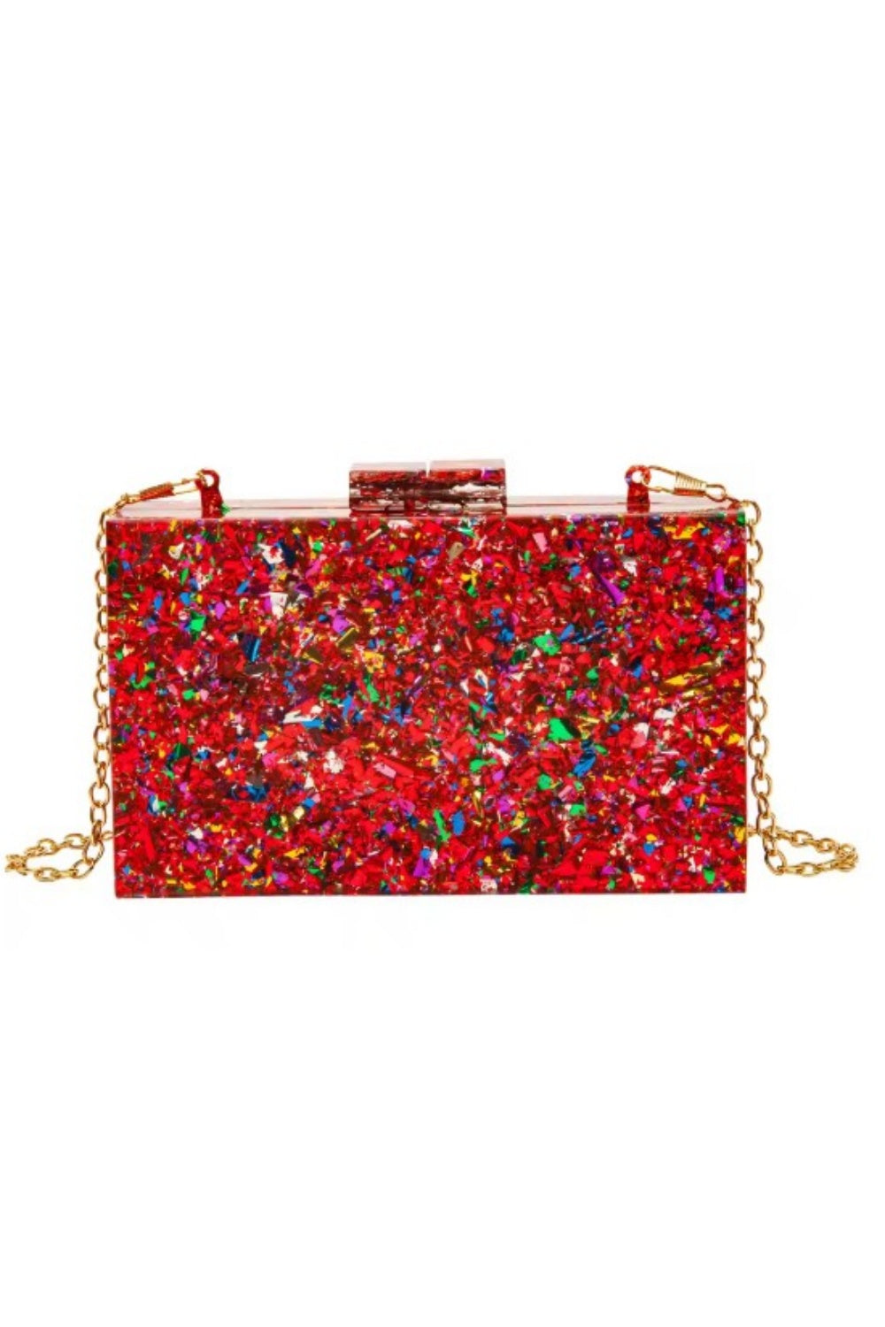 CONFETTI CLUTCH RED MULTI
