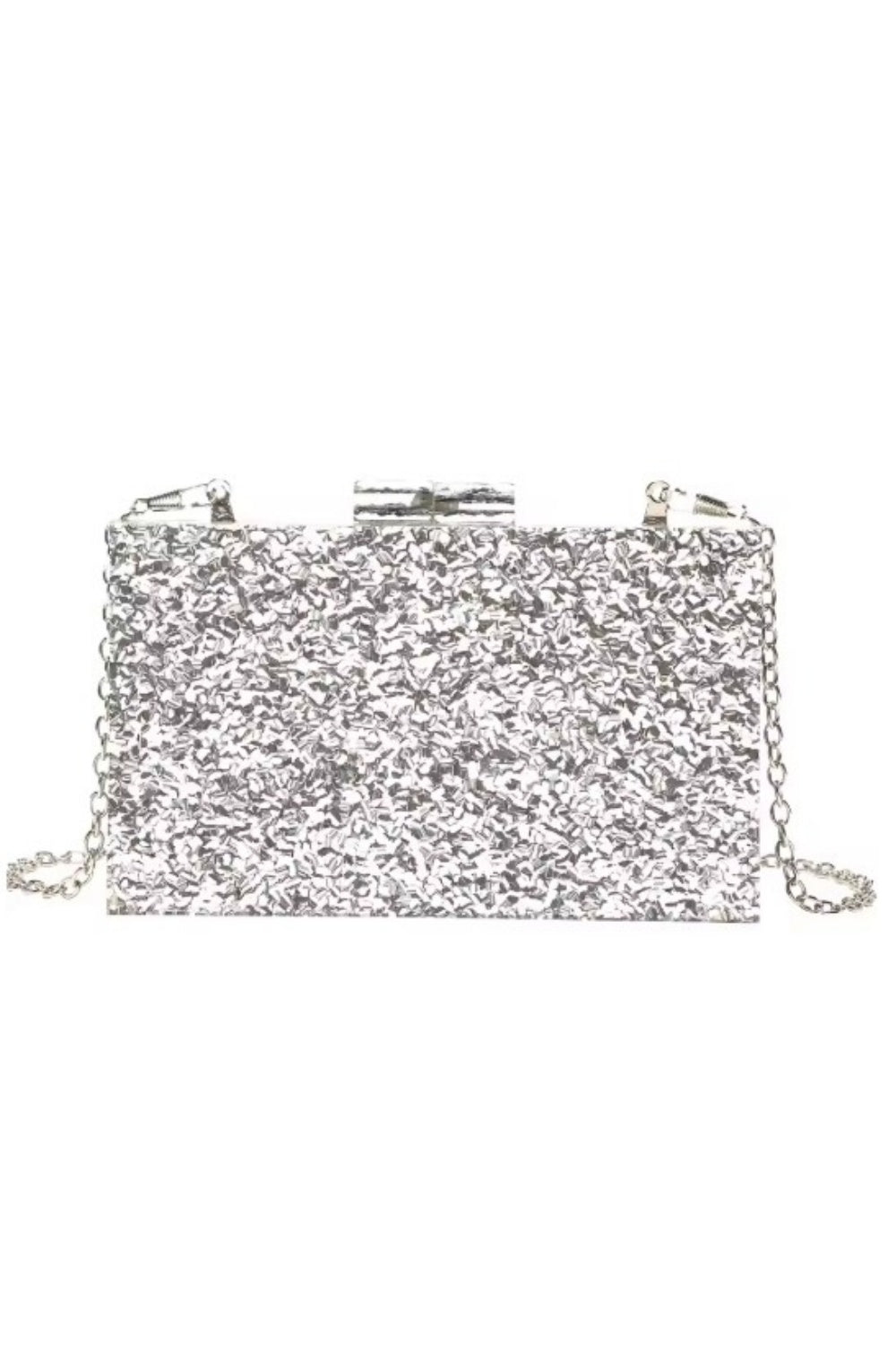 CONFETTI CLUTCH SILVER