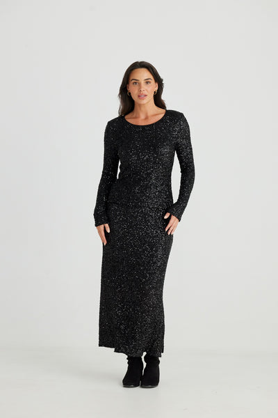 DAZZLE SEQUIN MIDI SKIRT