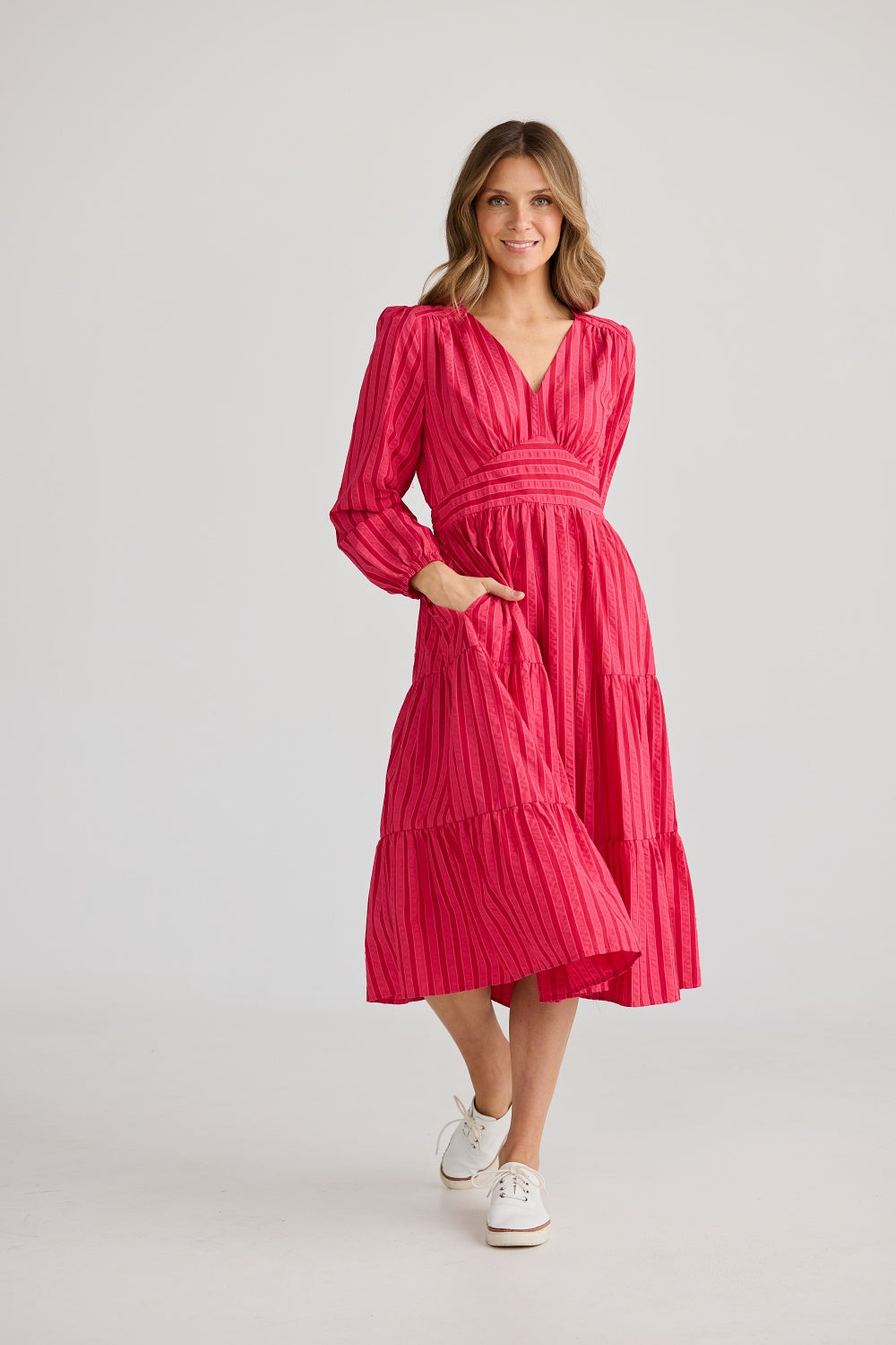 COVE MIDI DRESS HIBISCUS STRIPE