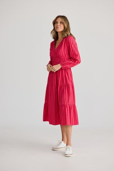 COVE MIDI DRESS HIBISCUS STRIPE
