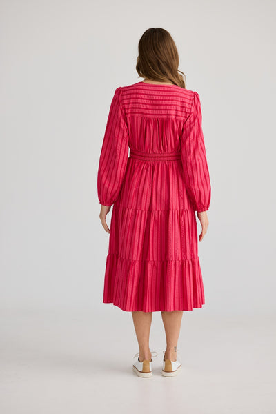 COVE MIDI DRESS HIBISCUS STRIPE