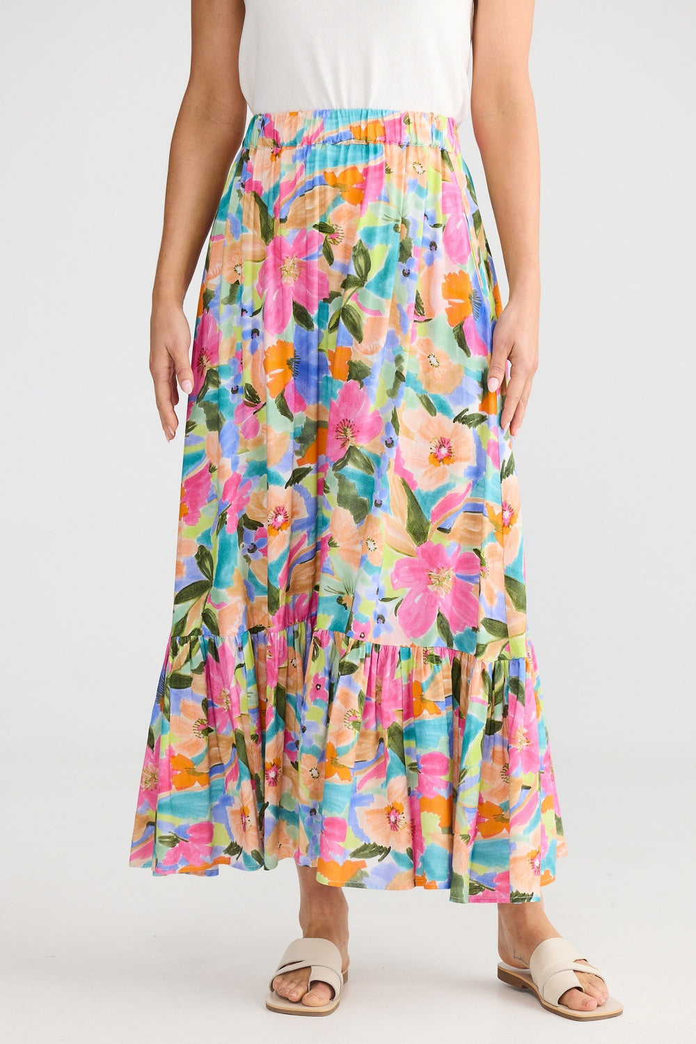 ELLODY MIDI SKIRT ELECTRIC BLOOM