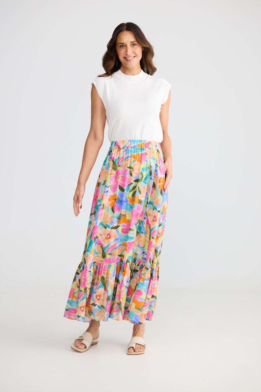 ELLODY MIDI SKIRT ELECTRIC BLOOM