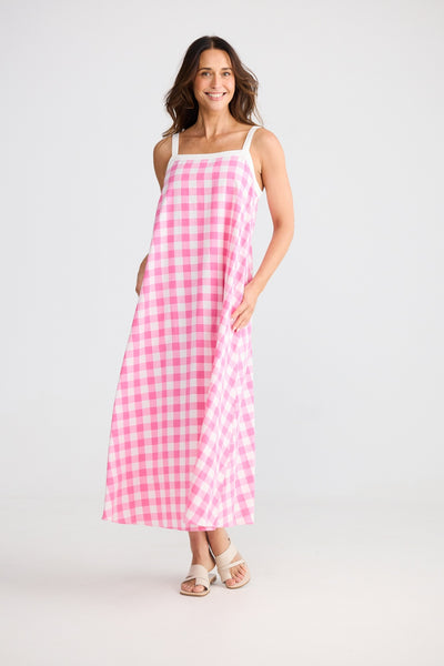 ERICA GINGHAM DRESS PINK