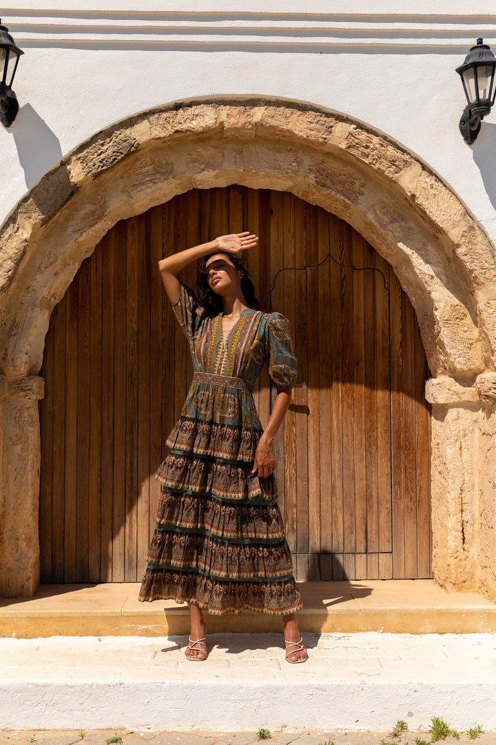 HERMES チュニック Maxi dress with cartridge ERIKA RUFFLE MAXI DRESS – Hummingbird The Shop
