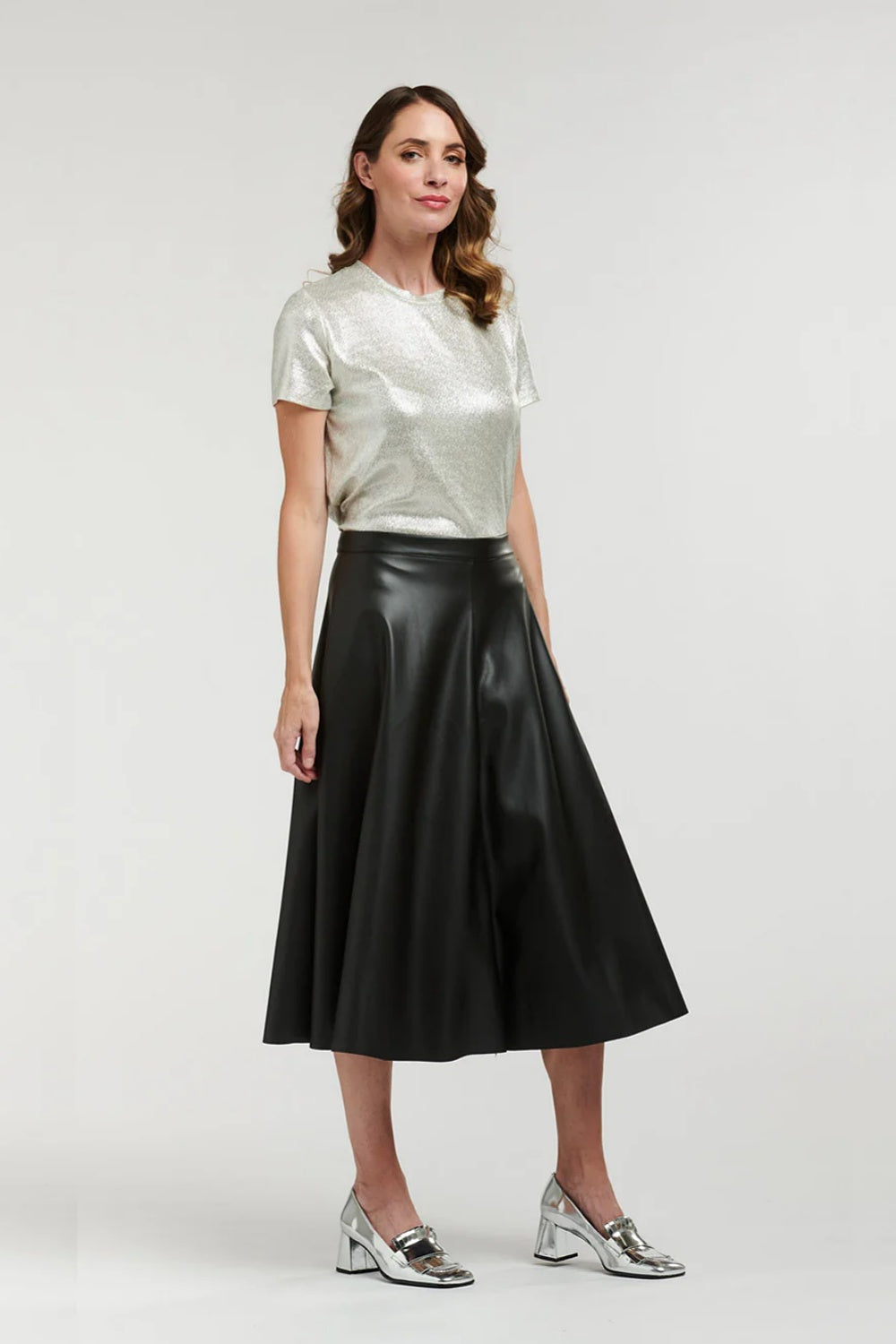 THE FAUX LEATHER SKIRT BLACK