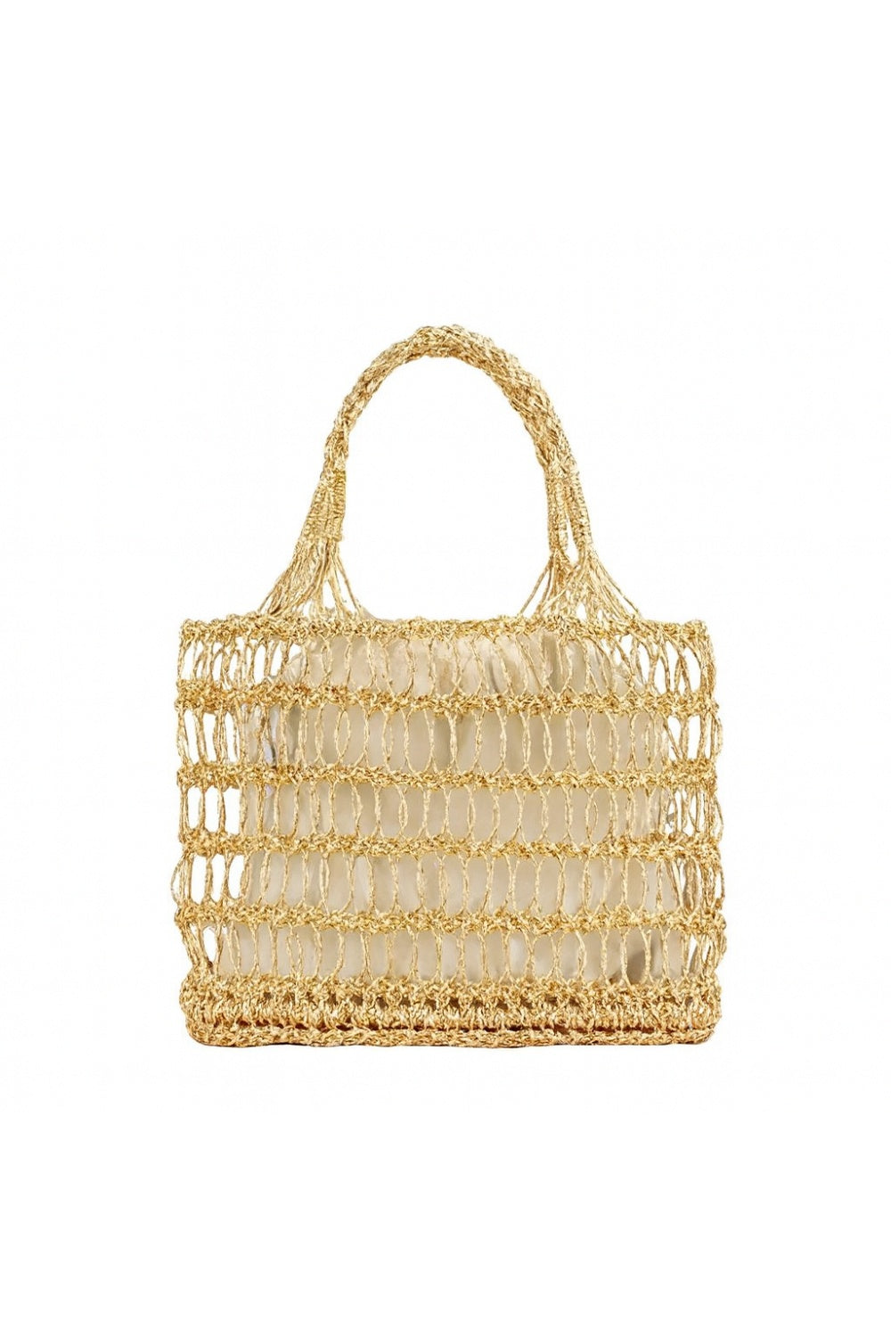 FISHERMANS BASKET WOVEN TOTE GOLD