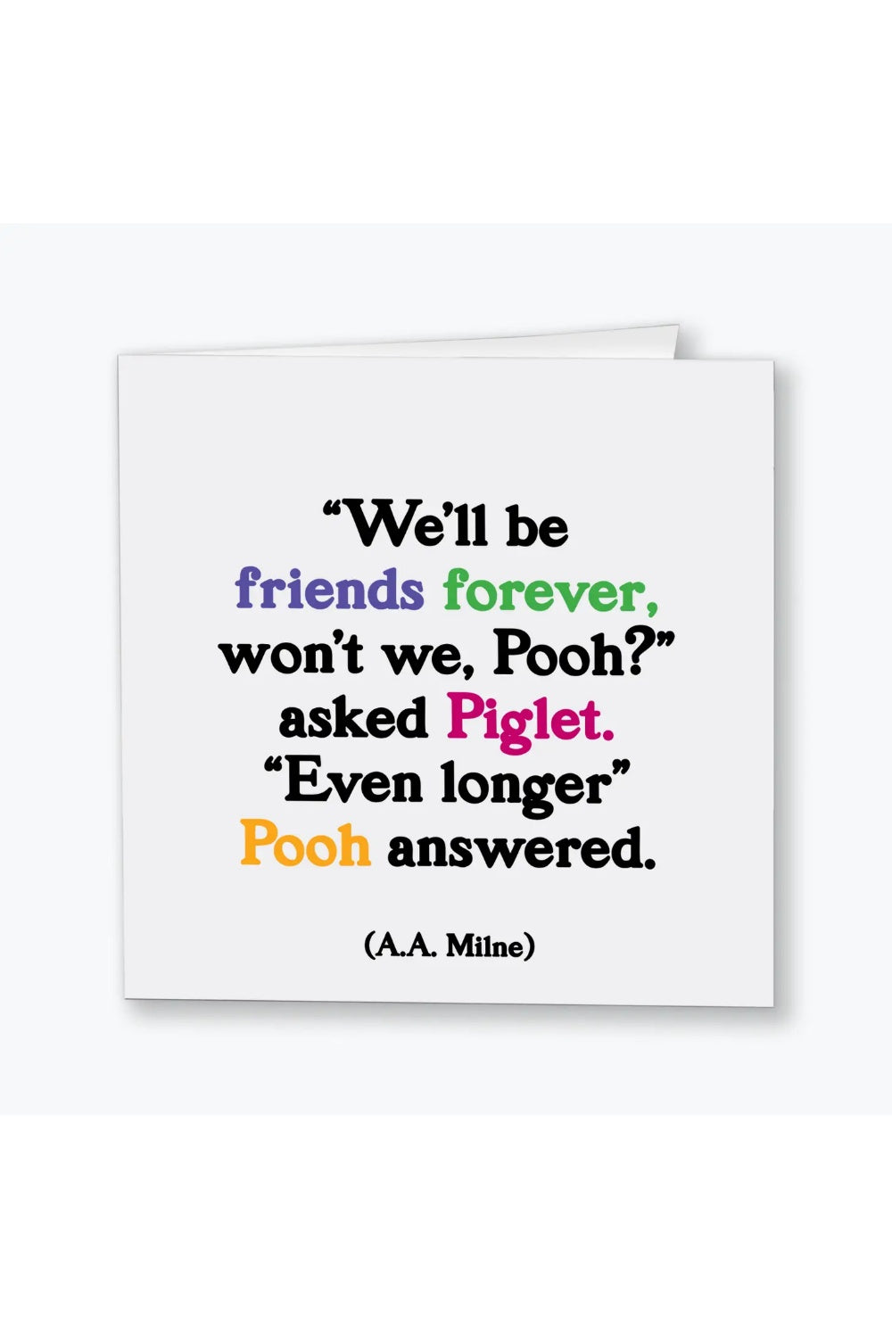 FRIENDS FOREVER POOH GREETING CARD