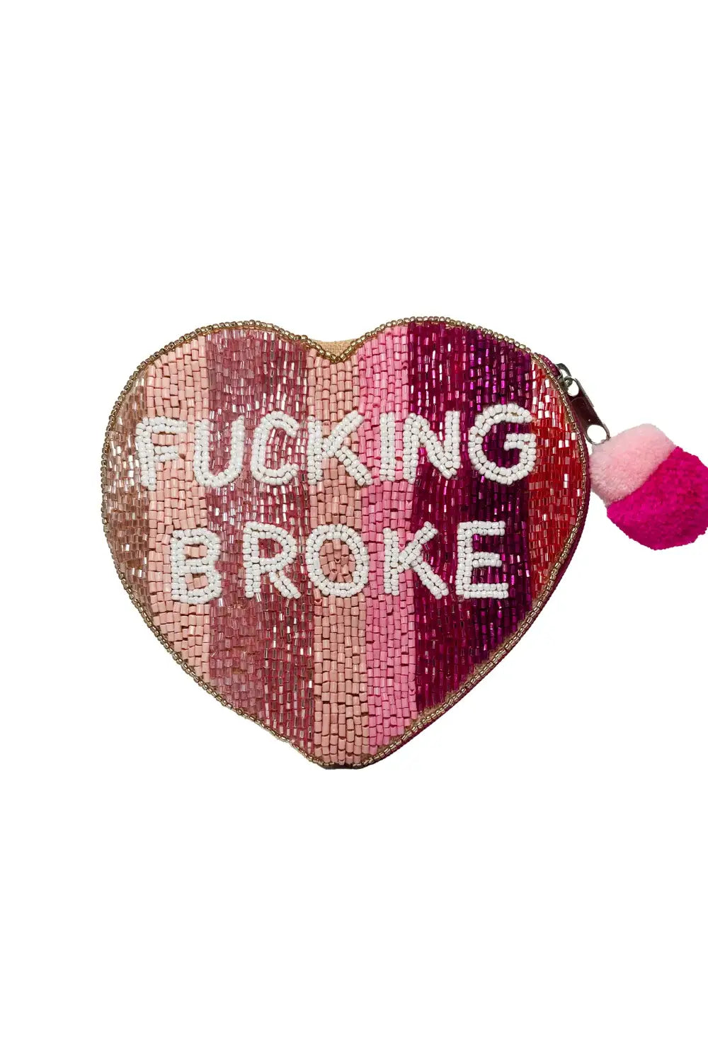 FUCKING BROKE BEADED COIN PURSE