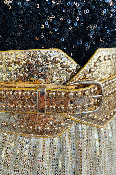 GLITTERATI STRETCH BELT GOLD
