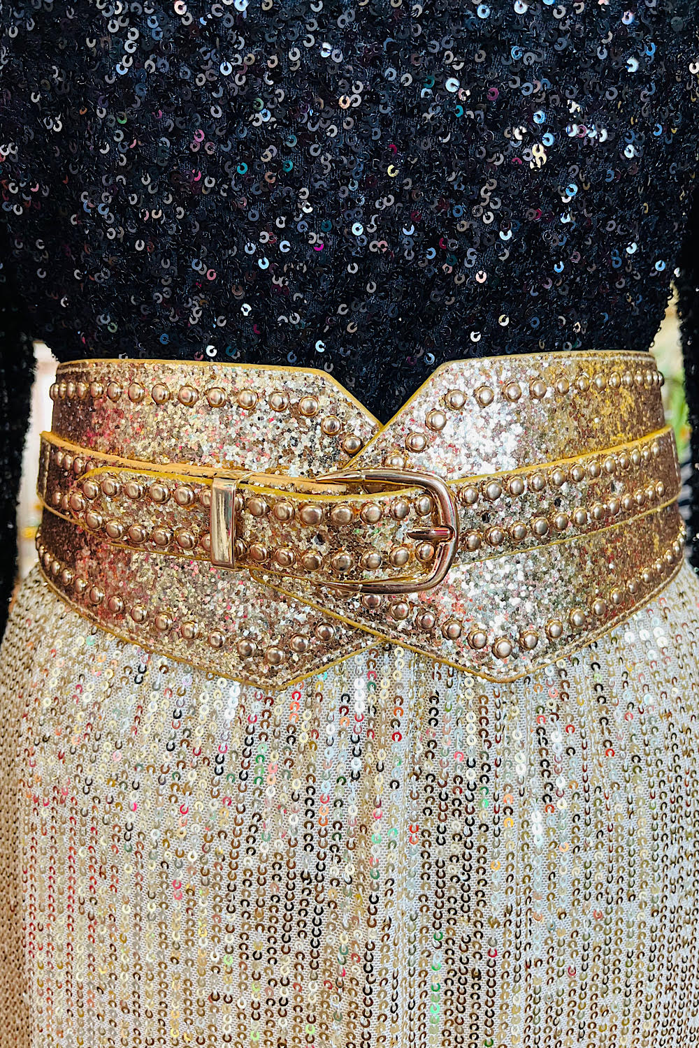GLITTERATI STRETCH BELT GOLD