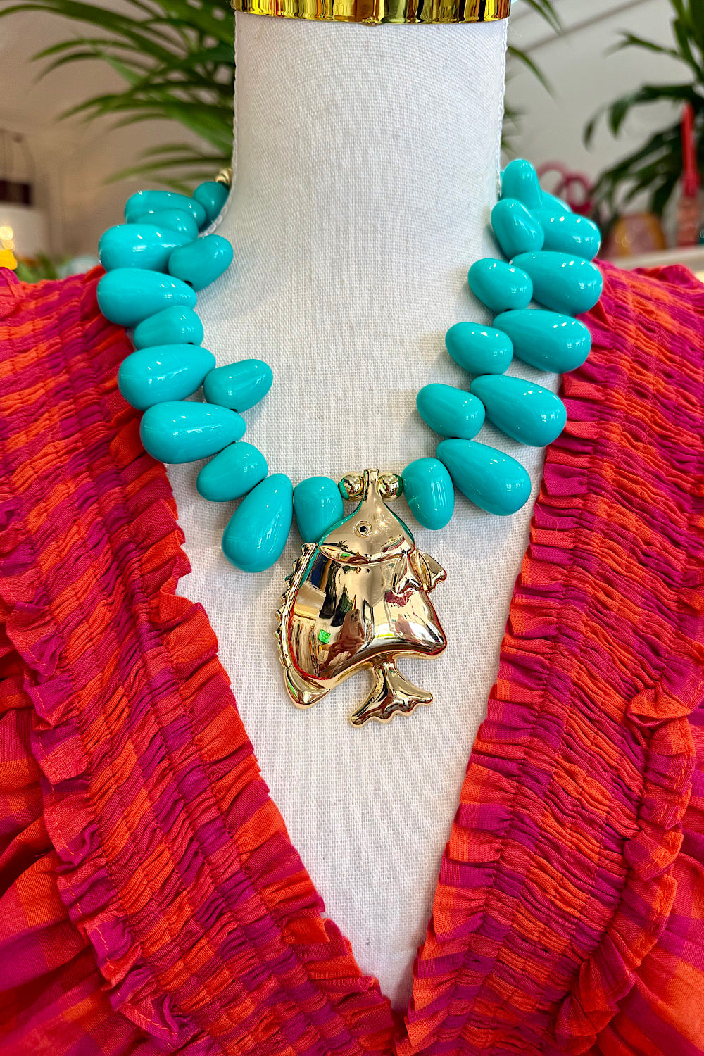 GONE FISHING NECKLACE TURQUOISE