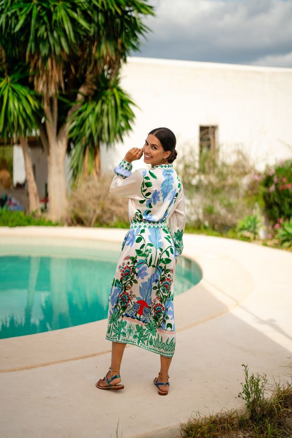 GREEN GARDEN MIDI DRESS