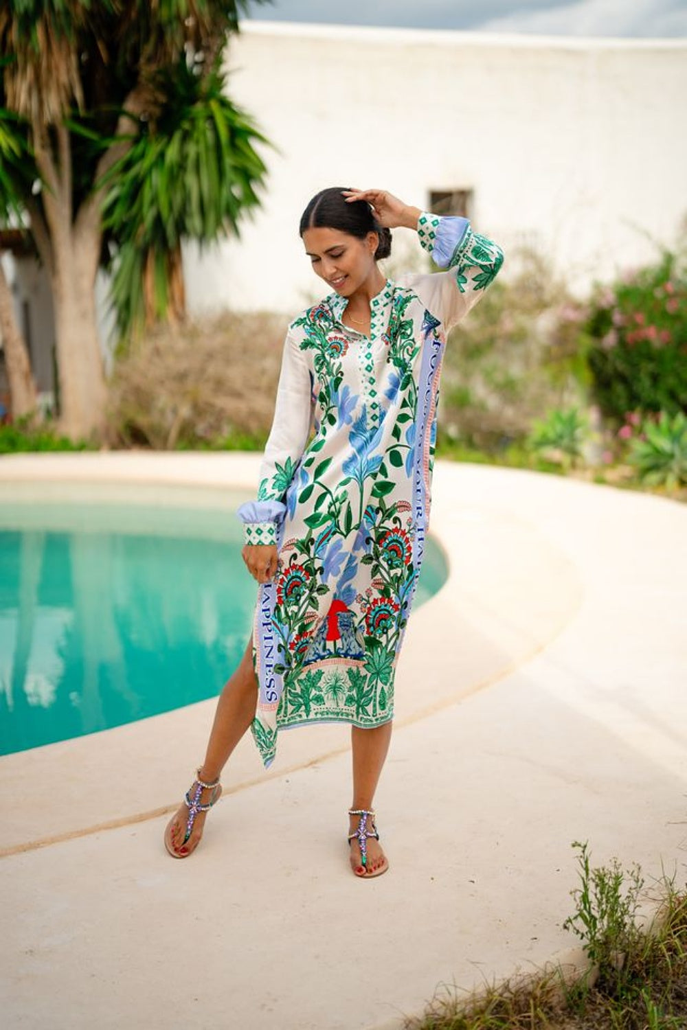GREEN GARDEN MIDI DRESS