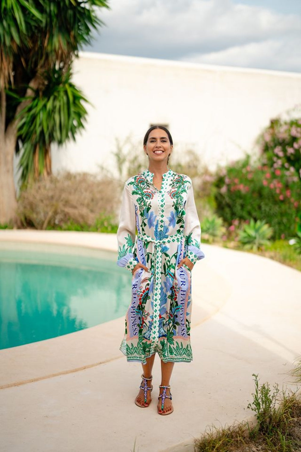 GREEN GARDEN MIDI DRESS