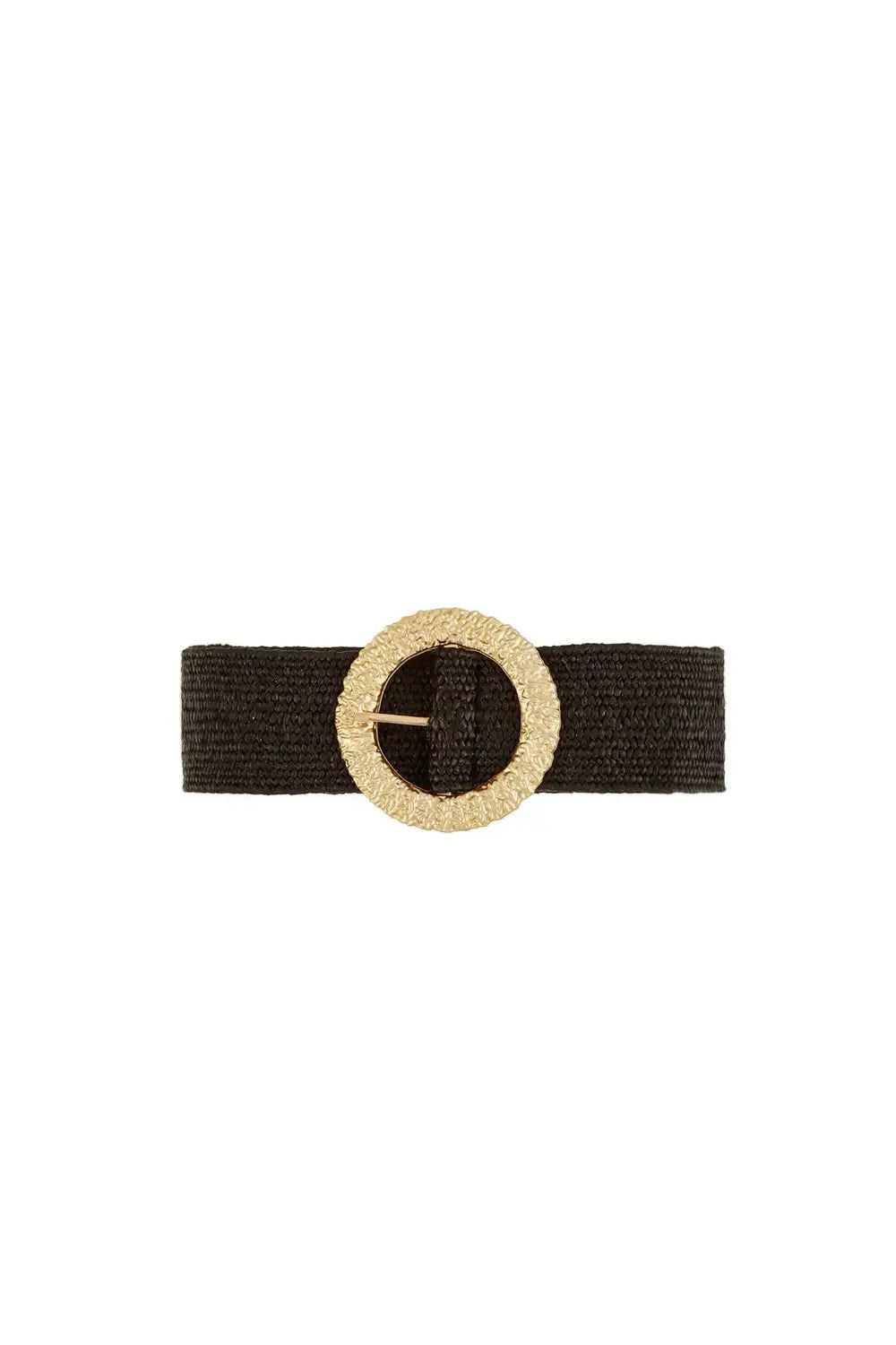 THE ROUND HAMMERED BUCKLE BELT BLACK