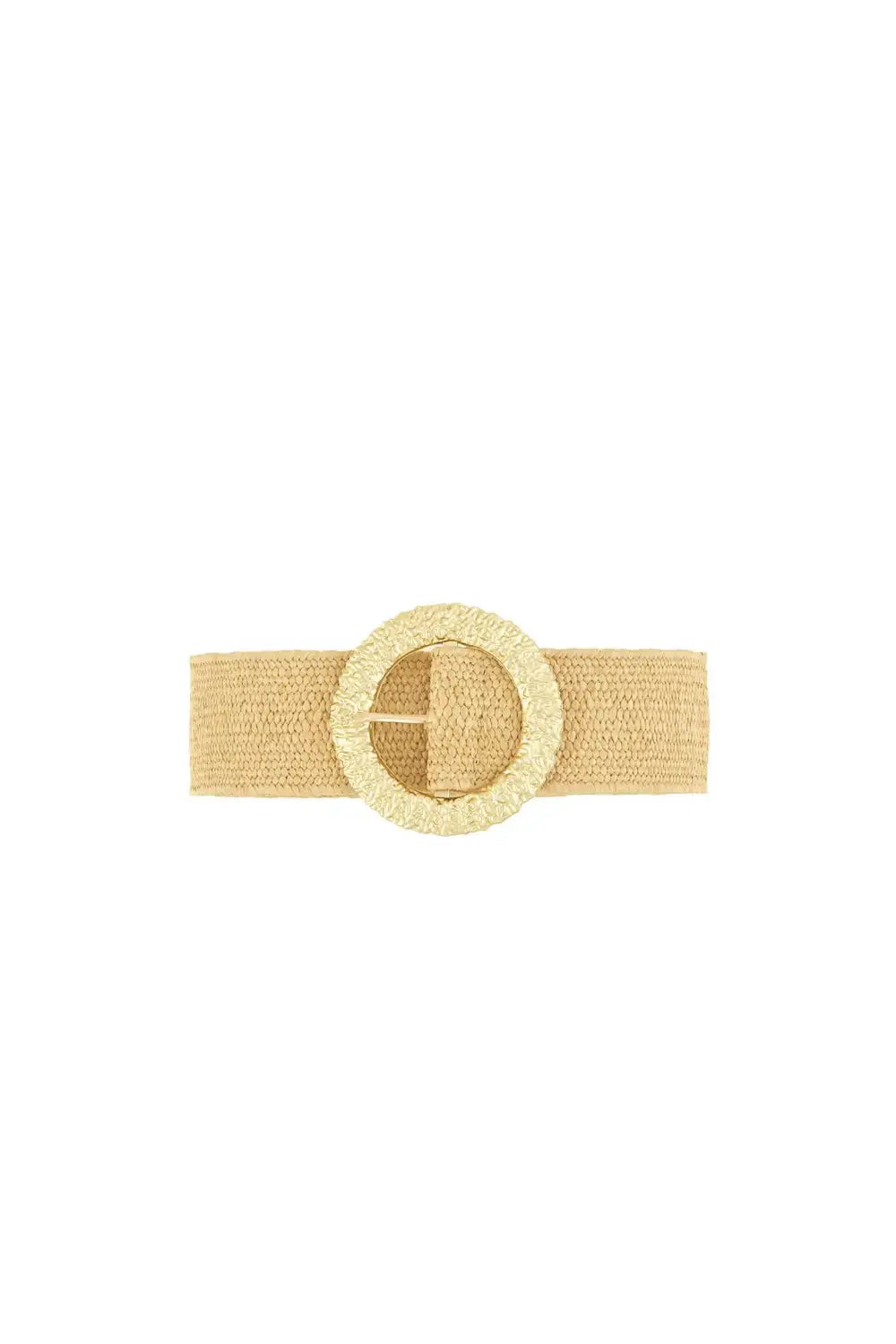 THE ROUND HAMMERED BUCKLE BELT TAN