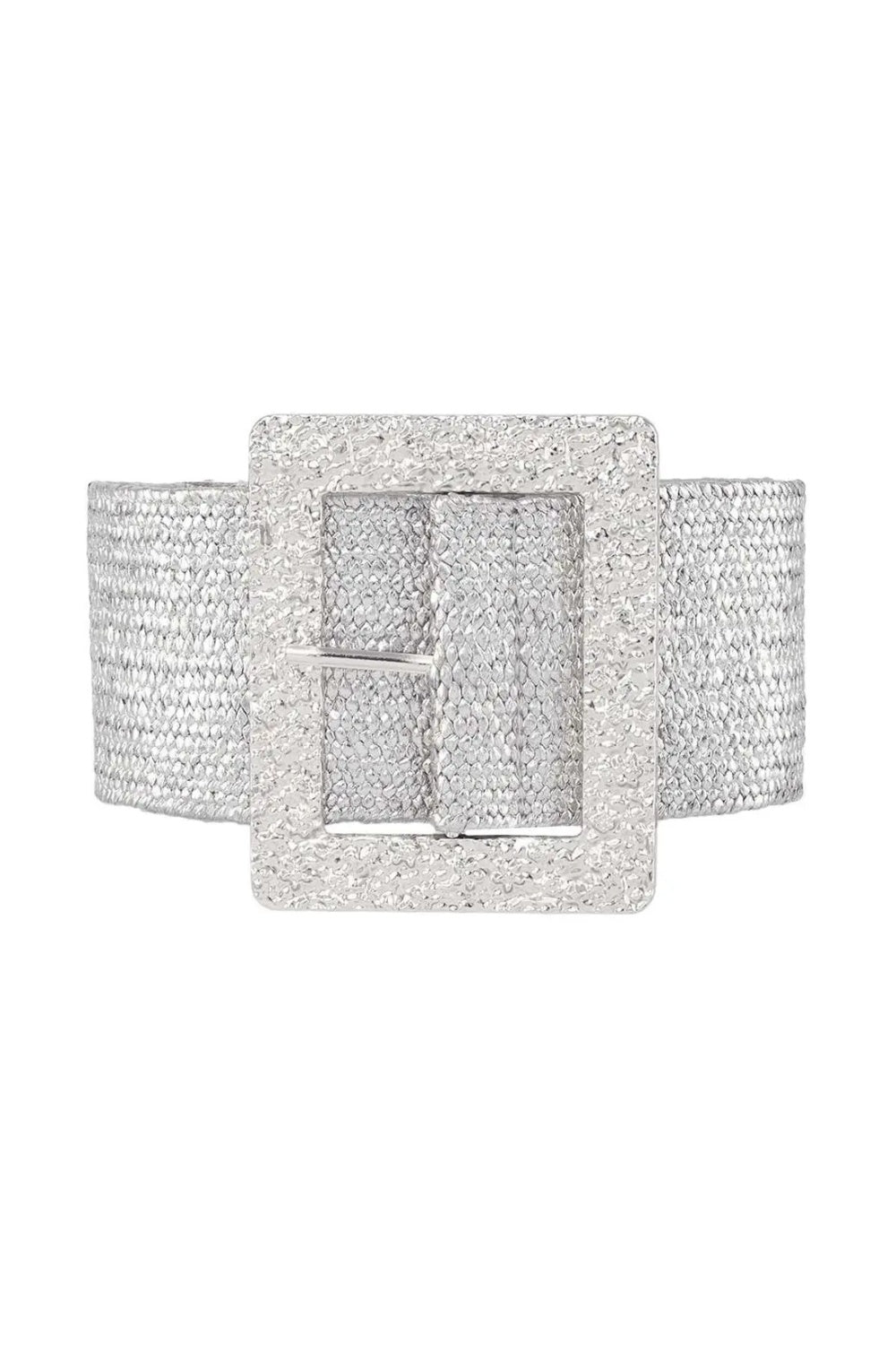 THE HAMMERED BUCKLE BELT SILVER