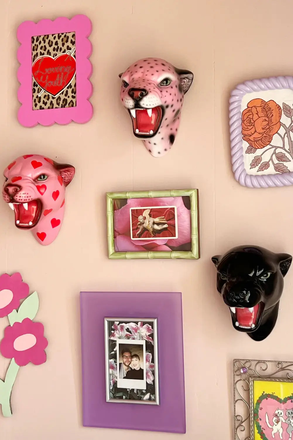 HEARTBREAKER THE LOVE HEART LEOPARD WALL MOUNTED HEAD