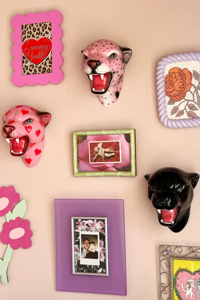 HEARTBREAKER THE LOVE HEART LEOPARD WALL MOUNTED HEAD