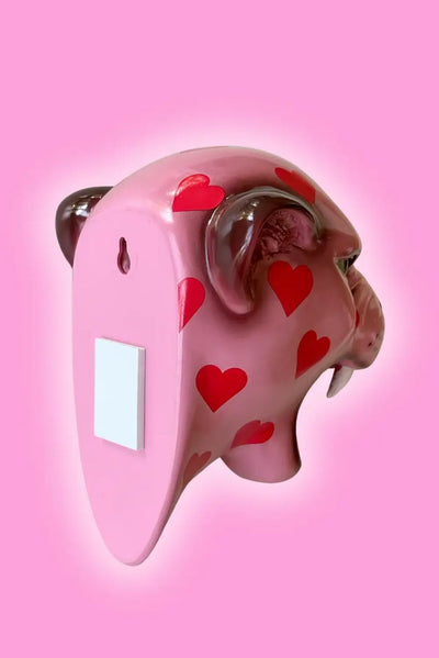 HEARTBREAKER THE LOVE HEART LEOPARD WALL MOUNTED HEAD