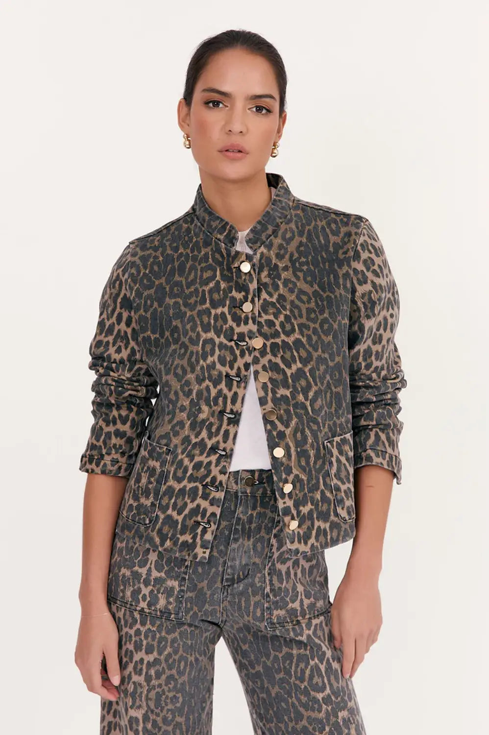 HEATHER LEOPARD DENIM JACKET