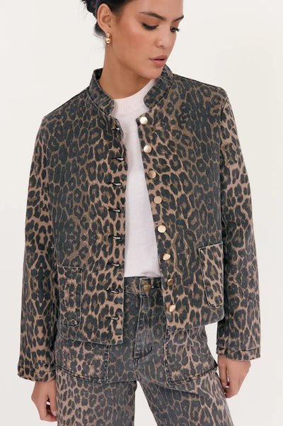 HEATHER LEOPARD DENIM JACKET