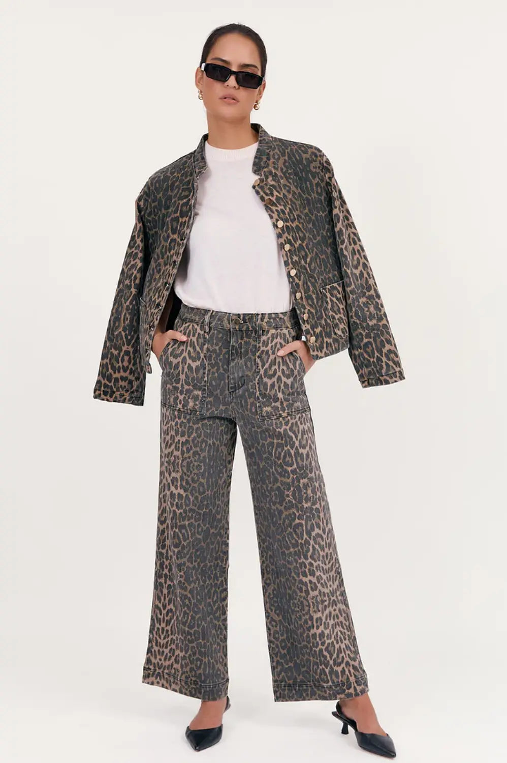 HEATHER LEOPARD DENIM JACKET