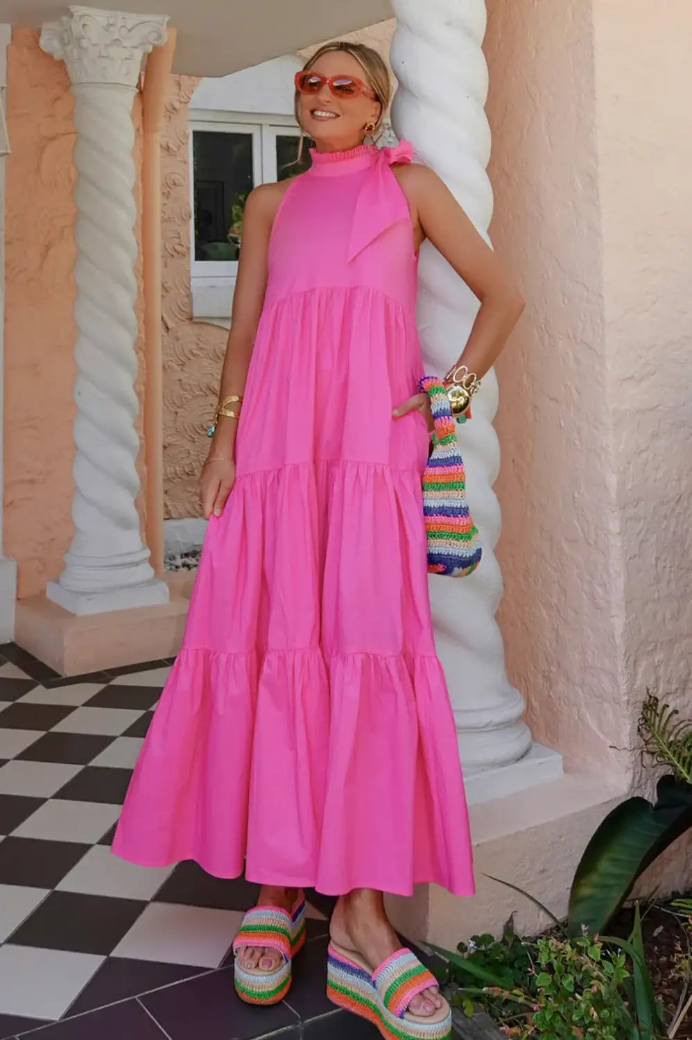 HELENA MAXI DRESS PEONY PINK