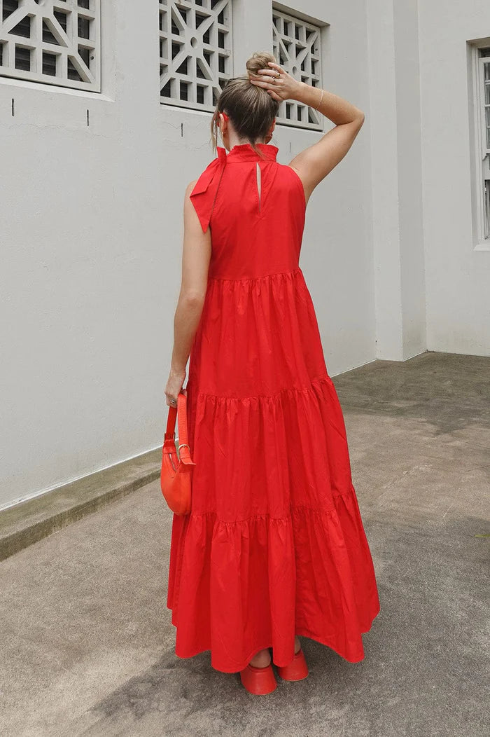 HELENA MAXI DRESS CHERRY RED