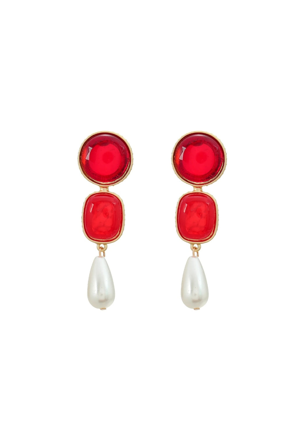 HERE'S TROUBLE EARRINGS RED